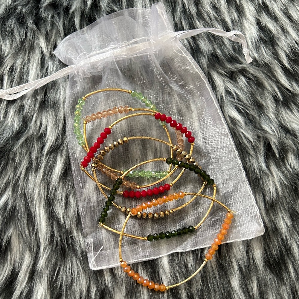 Colored Gold Bracelet Set